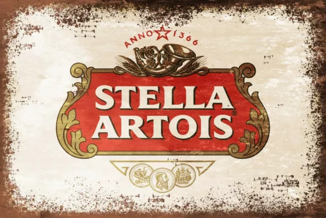 Stella Artois Aged look Advert Retro poster Style Metal Sign pub bar mancave