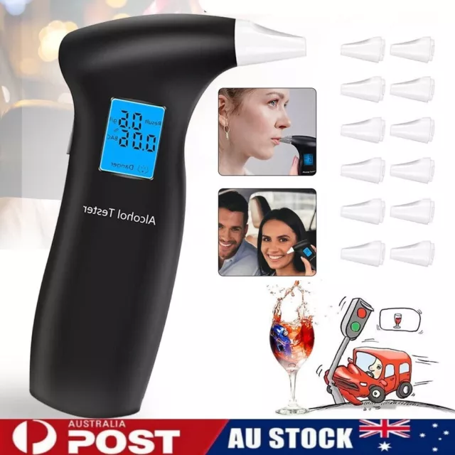 Police Digital Breath Alcohol Analyzer Tester LCD Breathalyzer Test Detector AU