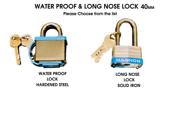 Padlock 40mm Heavy Duty Iron Outdoor Shed Safety Security Shackle Lock 2 Key
