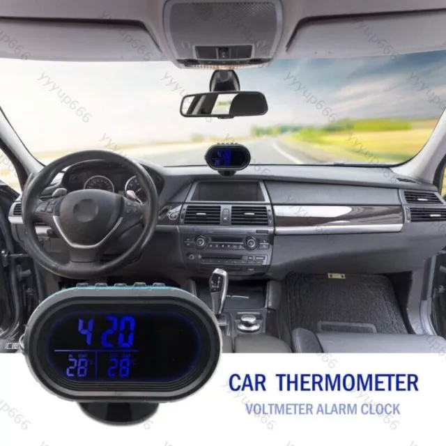 Qiilu Auto-Wassertemperaturanzeiger mit automatischem Sensor und  2-Zoll-LCD-Bildschirm (52 mm)