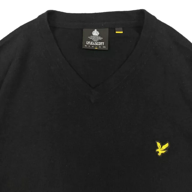 Lyle & Scott Hombre Talla L Algodón Lana Sudadera Ligero Suéter de Punto Grande