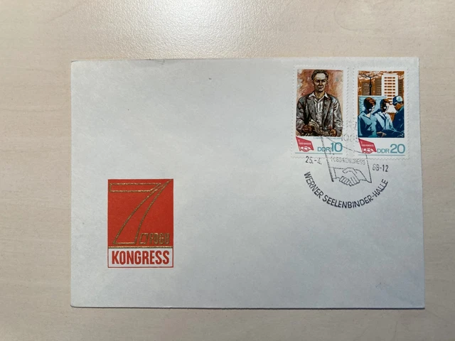 Ersttagsbrief DDR 1968 7.FDGB Kongress Berlin
