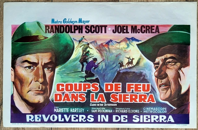 belgian poster western RIDE THE HIGH COUNTRY, RANDOLPH SCOTT, JOEL McCREA