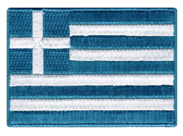 GREEK FLAG embroidered iron-on PATCH GREECE new EMBLEM HELLAS Hellenic Republic