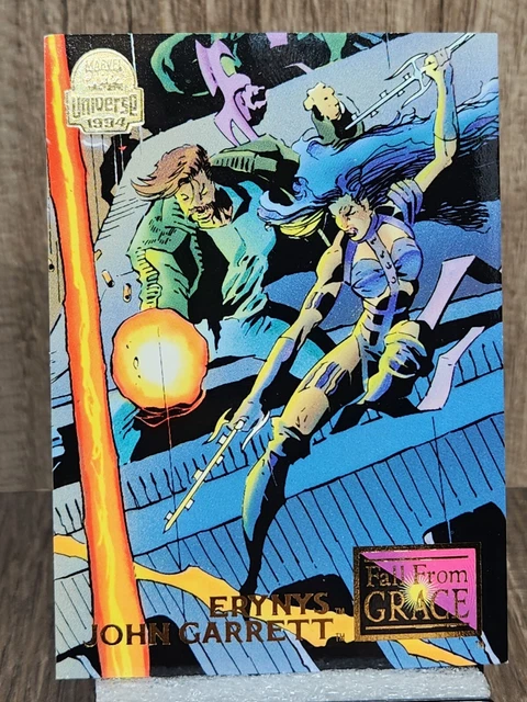 #69 JOHN GARRETT/ ERYNYS Marvel Universe Fall From Grace Fleer Trading Card 2