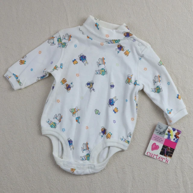 Baby Carters Vintage Bodysuit Size 0-3 Month Bunny Duck Romper Outfit NOS Infant