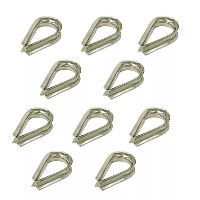 10 Pc 5/16" LIGHT DUTY Stainless Steel 316 Marine Wire Rope Chain THIMBLE Rig