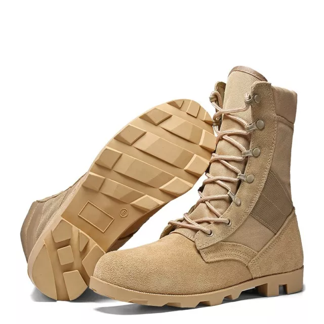 New Mens High Top Combat Army Boots Tactical Safety Desert Military Work Shoes