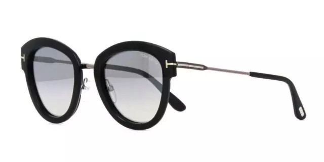 Tom Ford MIA FT 0574 14C Black with Smoke Mirror Sunglasses Sonnenbrille Size 52