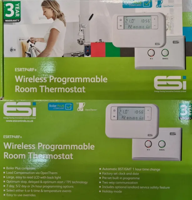 ESI ESRTP4RF Sans Fils RF Programmable Pièce Thermostat Chaudière Plus Conforme