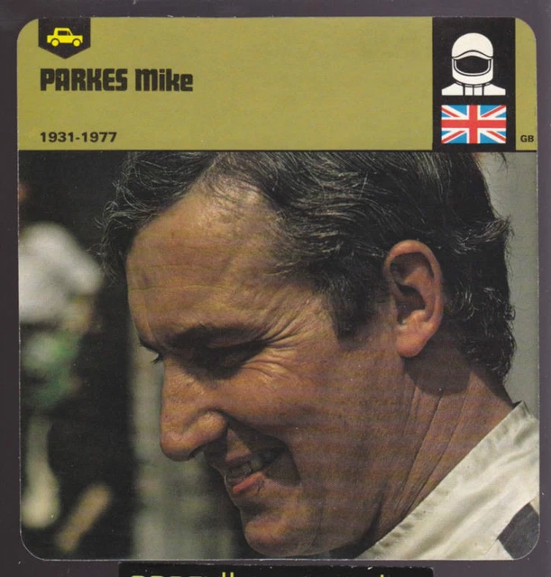 MIKE PARKES BRITISH Race Car Driver BIOGRAPHY CARD 1978 $3.99 - PicClick