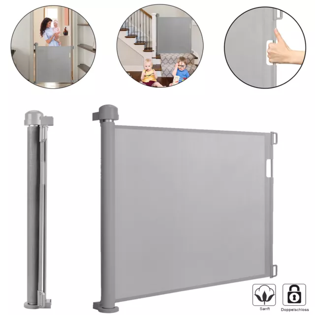 Rejilla de protección de escalera extensible rejilla de escalera rejilla de protección de puerta gris bebé 0-180 cm