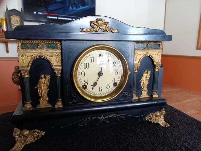 antique sessions mantle clock just serviced, runs good, nice condition!