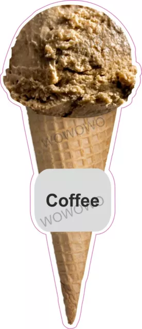 Ice cream van sticker Coffee Scoop Cone waffle trailer shop cafe decals