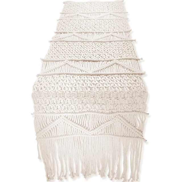 Runner da Tavolo nel Macramè, Decorazione da Tavola per Matrimonio Boho, StileS6