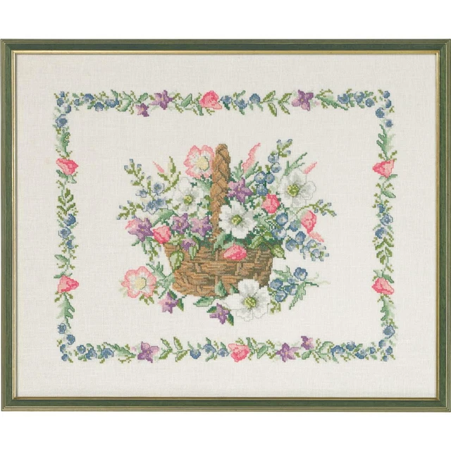 Kit Point De Croix Letistitch 'Spring Bloom' - Toile Aida 15-16ct, 16x27cm, Motif Compté - Neuf