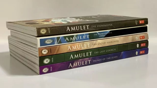 Lot Of 5 Amulet Graphic Novels Books Volume 1 - 5 By Kazu Kibuishi 2015 Graphix