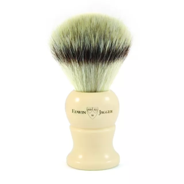 NEW Edwin Jagger Synthetic Silver-Tip Traditional Shaving Brush