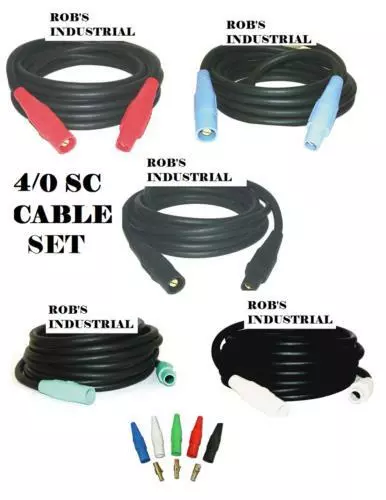 50 Ft 4/0 - 400 Amp 600V Type Sc Cam Lock Cord Set Of {5}