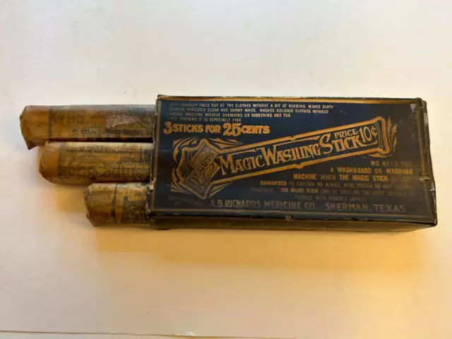 Magic Washing Stick A.B. Richards Medicine Co. Sherman Texas, Most Rare Original