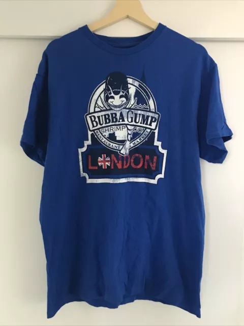 Bubba Gump London  T-shirt Size L Blue Mens Medium To Large Fitting Tee