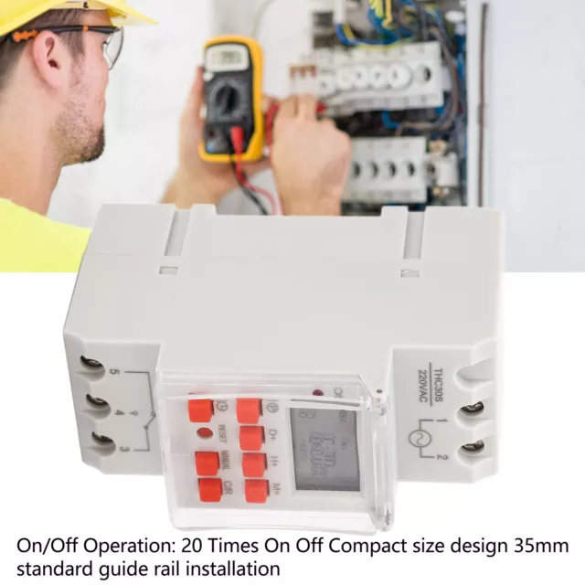 30A Programmable Microcomputer Time Control Switch LCD Display For Appliance AC