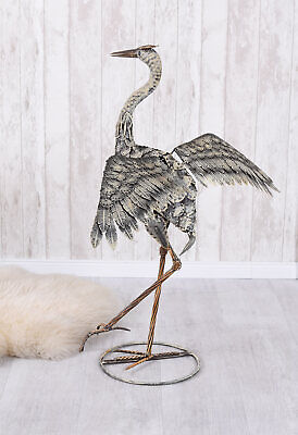 AJA Héron Cendré Jardin Oiseau Metallreiher Anti-hérons Figurine de 90cm Reiherfigur 