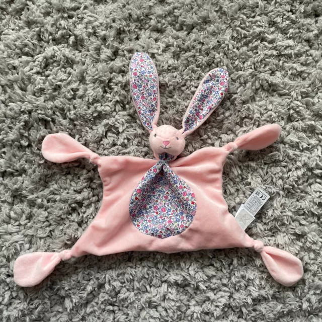 JoJo Maman Bebe Pink Bunny Floral Soft Baby Comforter Blankie bnwot rabbit 💕