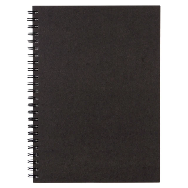 MUJI Recycling Paper Double Ring Notebook Sketchbook A5 Dark Gray 80 Sheets New