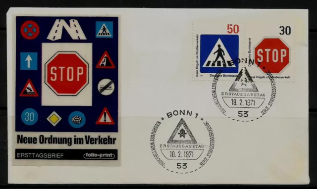 BRD FDC MiNr 667-668 (1) Neue Regeln im Straßenverkehr (I) -STOP-Zebrastreifen-