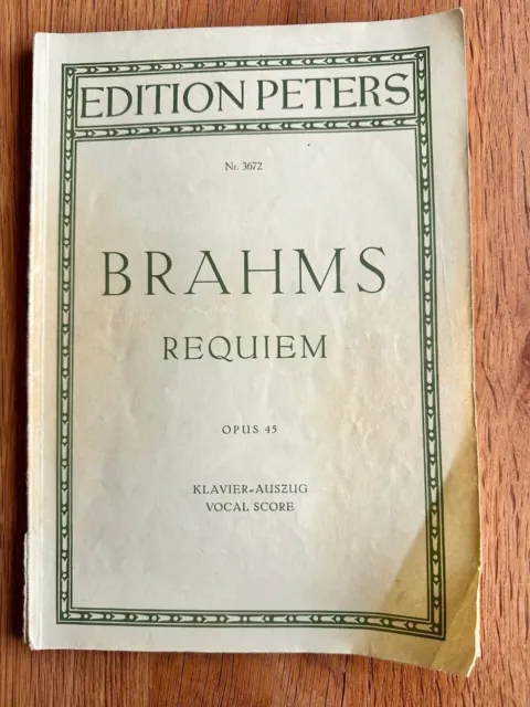 Klaviernoten Brahms Requiem Opus 45 Edition Peters 3672
