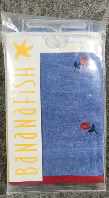 Banana Fish Baby Kids Country Cottage Collection Window Valance Blue 72" NWT