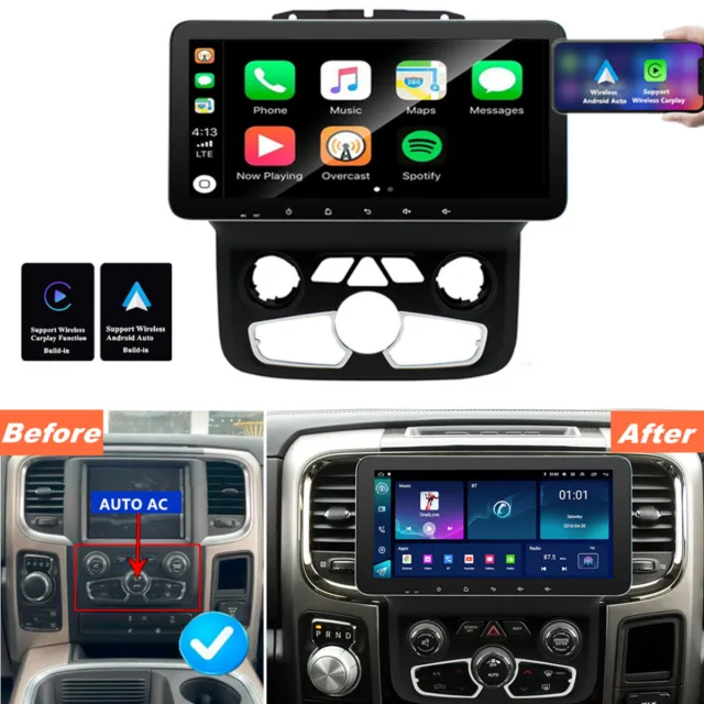 10.33'' Stereo Radio GPS Head Unit For 13-18 Dodge RAM 1500-5500 Auto AC Carplay