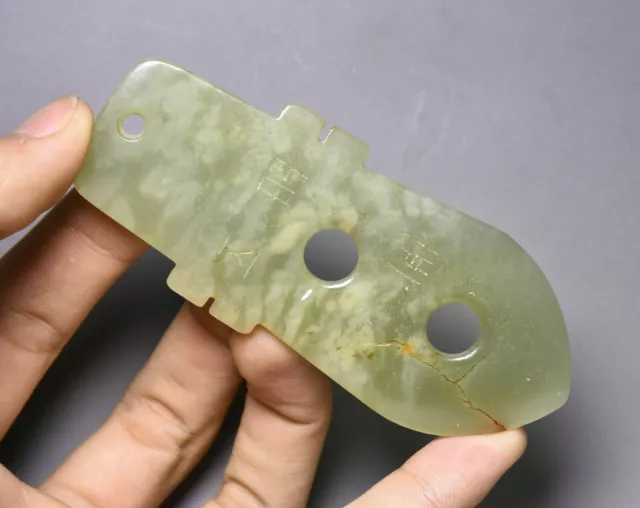 10CM Rare Chinese Natural Old Hetian Jade Carving Yubi Amulet Pendant