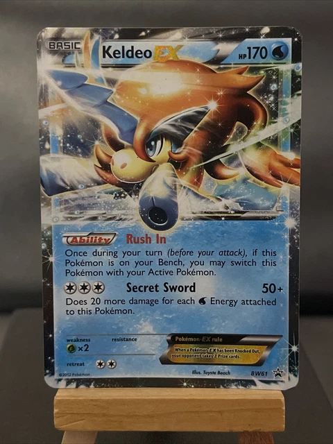 Pokemon Card Keldeo EX BW61 Black Star Promo Half Art Rare Light Play