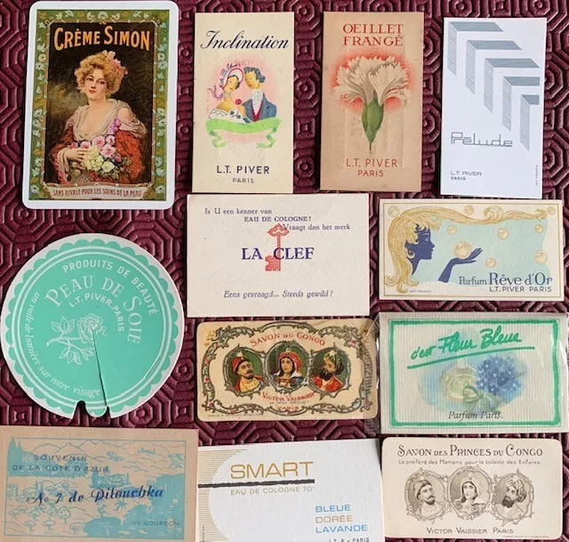 Lot Exceptionnel - 12 Cartes Parfumées Anciennes . Rare