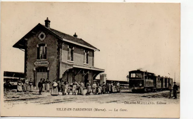 VILLE EN TARDENOIS - Marne - CPA 51 - Train en gare - la Gare du CBR
