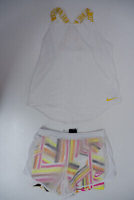 Nike Girls Gym Outfit Set Age 13-15 Yrs Top T shirt Shorts White