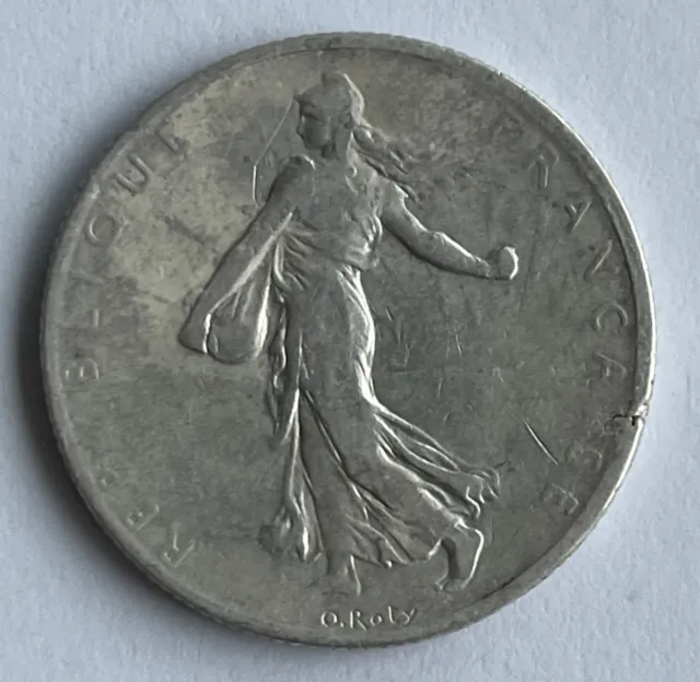 Lot de 2 pièces de 2 francs 1904 et 1898 argent Semeuse de O. Roty