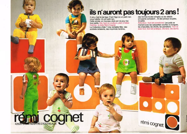 PUBLICITE ADVERTISING 025  1973  REMI COGNET   pyjamas vetements enfants