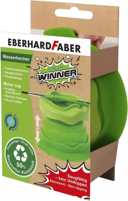 Eberhard Faber 579935 - Green Winner Wasserbecher mit Saugfunktion und Faltmecha