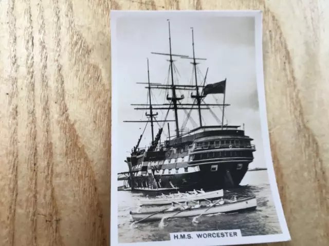 HMS Worcester   GREENHITHE  RNR    SMALL PHOTO ON  TRADE CARD 7/5CM /