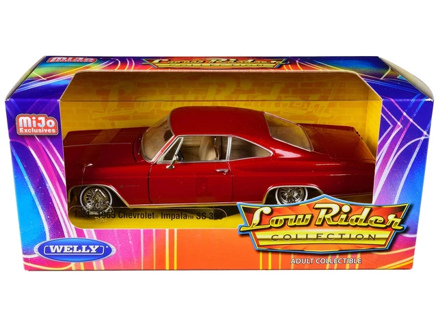 Modèle Réduit 1/64 Chevrolet Impala SS 1963 - Finition Or Métallisé Et Rouge, Série California Lowriders (GreenLight)