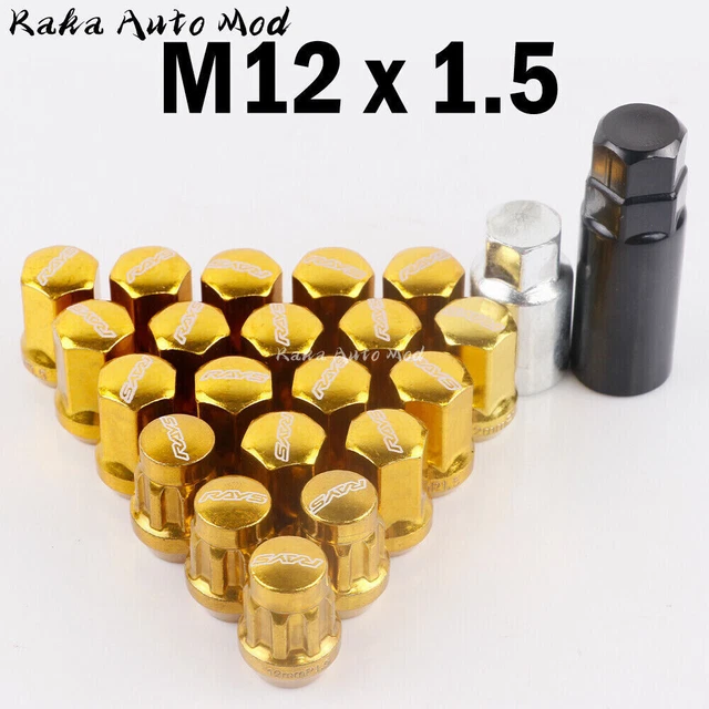 Écrous à Crampons étendus M12x1.5 / M14x1.5 - 20 Pièces - Acier Forgé - Pour Jantes