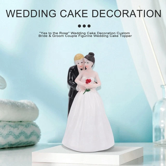 1X("Yes À La Rose "Décoration De Gâteau De Mariage Personnalisé Mariée Et L4526
