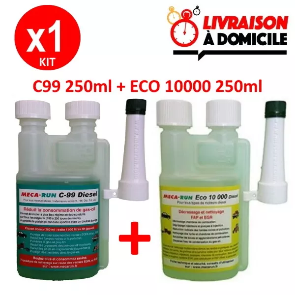 KIT MECARUN DIESEL ADDITIF TRAITEMENT C99 250ml + ECO10000 250ml