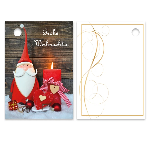 25er Pack Geschenkanhänger "Frohe Weihnachten" Weihnachtsmann ca. 52 x 74 mm
