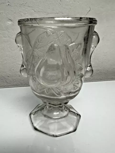 Antique Clear Baltimore Pear EAPG Adams Glass Spooner Sugar Bowl Goblet c.1890