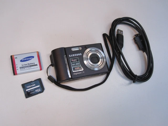 Samsung Digimax L70 7.2MP Compact Digital Camera Black Tested