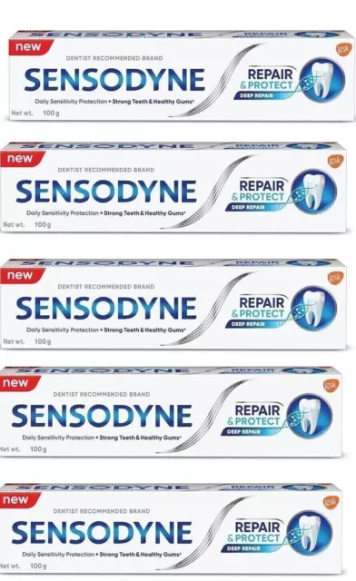 Sensodyne Repair & Protect (100g X 5) Toothpaste for deep repair of...